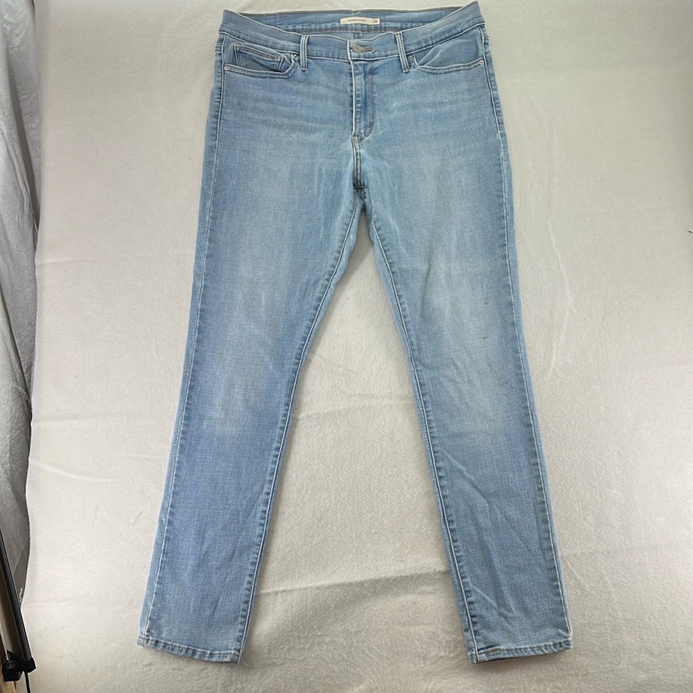 Levis Blue Jeans Slimming Skinny Mid Rise Ankle Womens Size 32 Pants